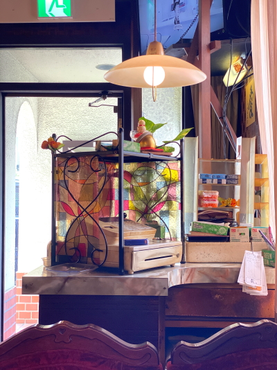 喫茶愛のレジカウンター