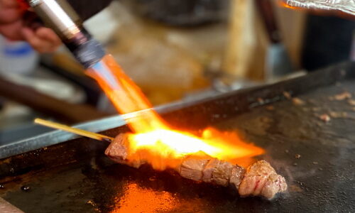 犬山城下町「一千坊」いちぼステーキ串が炙り焼きでやわらかジューシー！